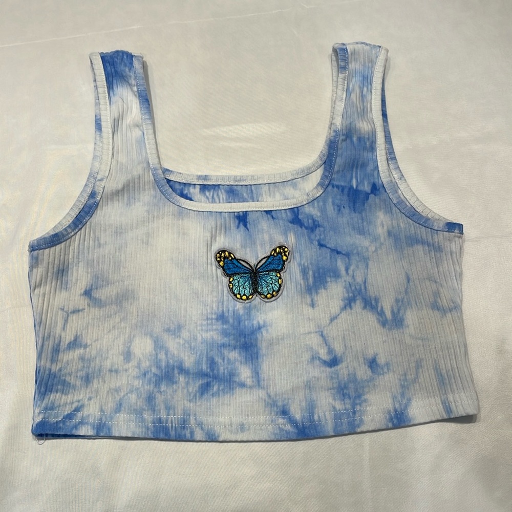 Zaful Butterfly Sleeveless Crop‎ Top tank Women’s size Medium